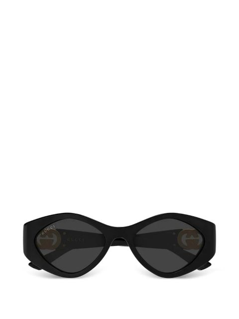 Gucci Eyewear Interlocking-GG geometric-frame sunglasses - Black - zdjęcie produktu nr 1