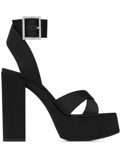Saint Laurent Bianca 125mm crystal-embellished platform sandals - Black - zdjęcie produktu nr 1