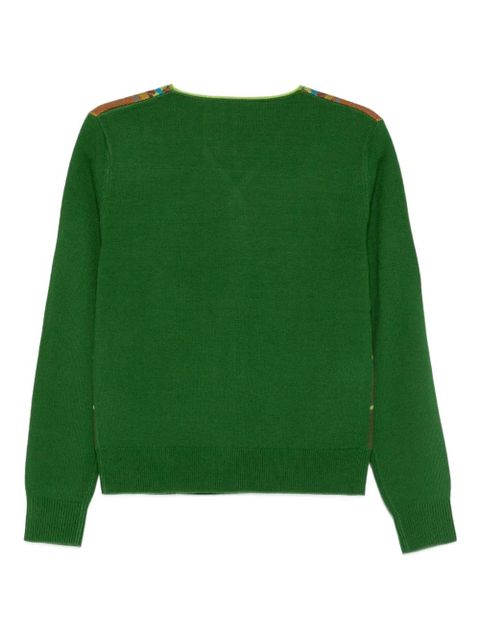 Anna Sui plaid cardigan - Green