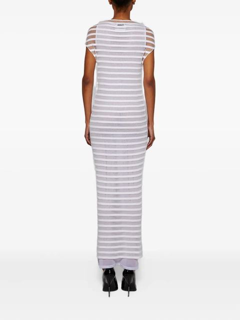 Jean Paul Gaultier striped ribbed maxi dress - White