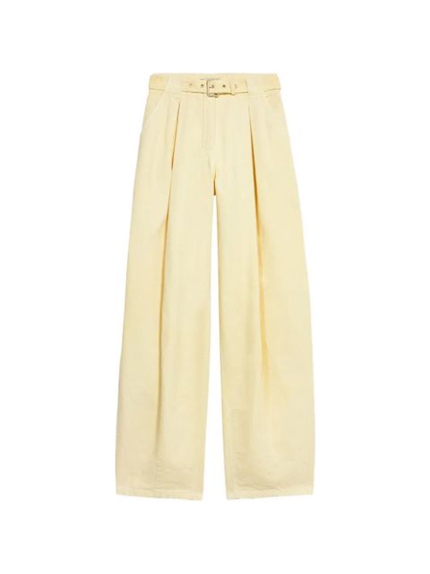 Blumarine belted canvas trousers - Yellow