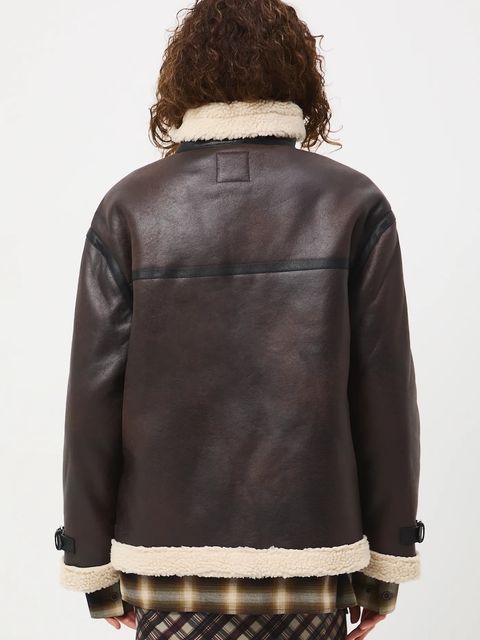 Medicine kurtka biker damska kolor brązowy przejściowa oversize - zdjęcie produktu nr 2