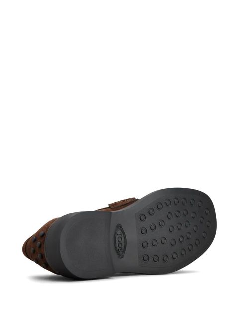 Tod's penny-slot suede loafers - Brown