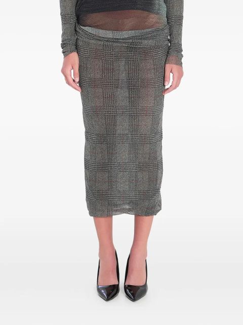 Jean Paul Gaultier Body Shadow checked midi skirt - Grey - zdjęcie produktu nr 2