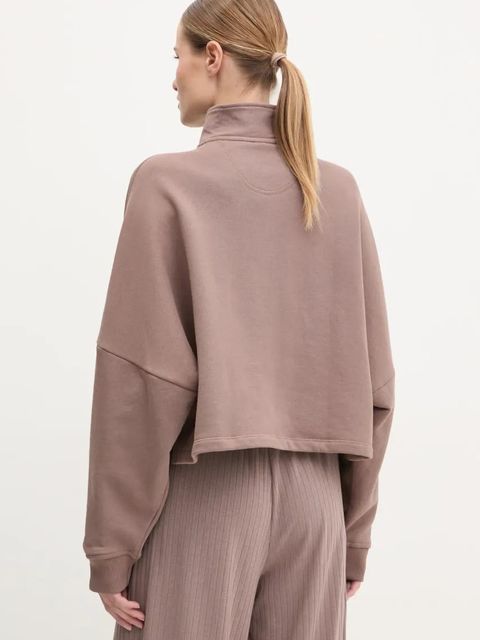 adidas Originals bluza bawełniana Essential damska kolor brązowy gładka JD0922