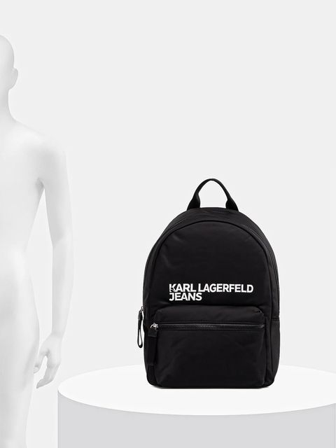 Karl Lagerfeld Jeans plecak kolor czarny duży z aplikacją A3M30353