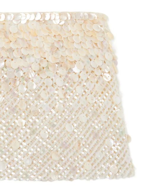 Alanui embellishment-details mini skirt - White
