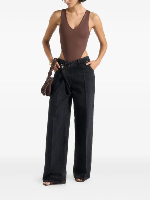 Manière De Voir Noa V-Neck bodysuit - Brown - zdjęcie produktu nr 2