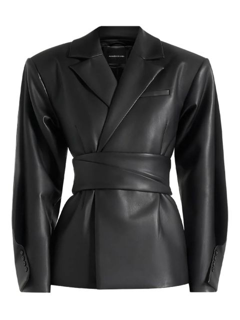 Manière De Voir Marie twist-sleeve belted blazer - Black - zdjęcie produktu nr 1