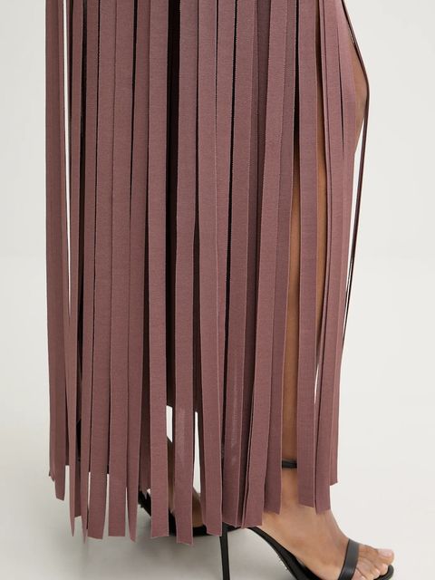 Herve Leger sukienka Harlow kolor brązowy maxi dopasowana FRI8549951