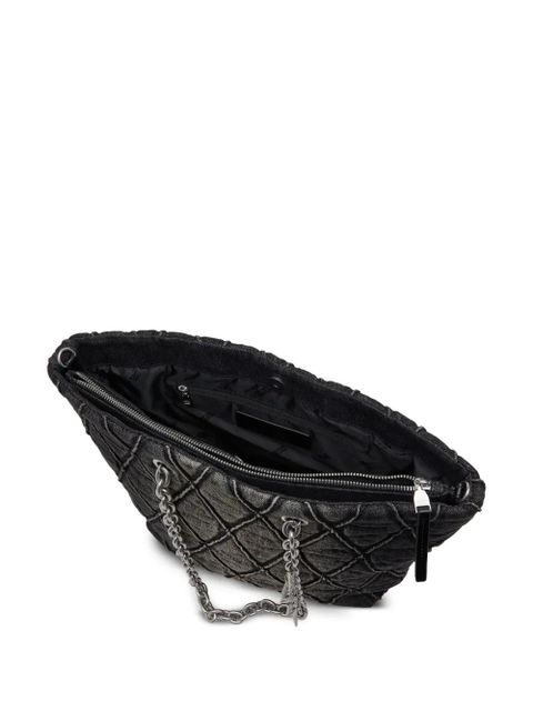 Diesel Charm-D quilted chain tote bag - Black