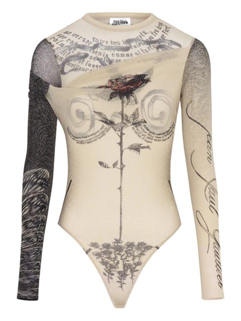 Jean Paul Gaultier double layer printed bodysuit - Neutrals - zdjęcie produktu nr 1