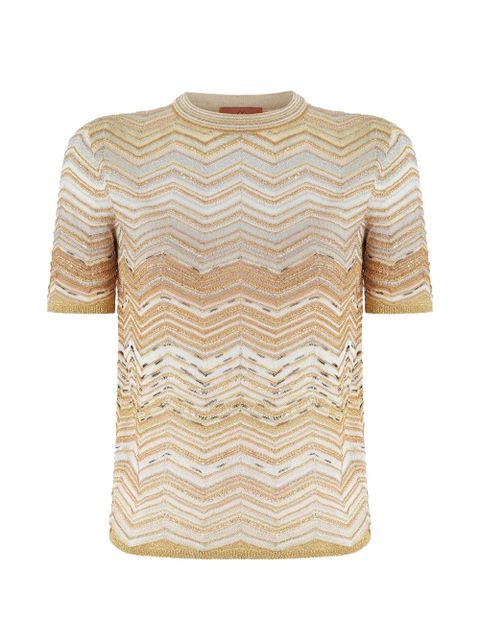 Missoni chevron-pattern crew-neck top - Neutrals - zdjęcie produktu nr 1