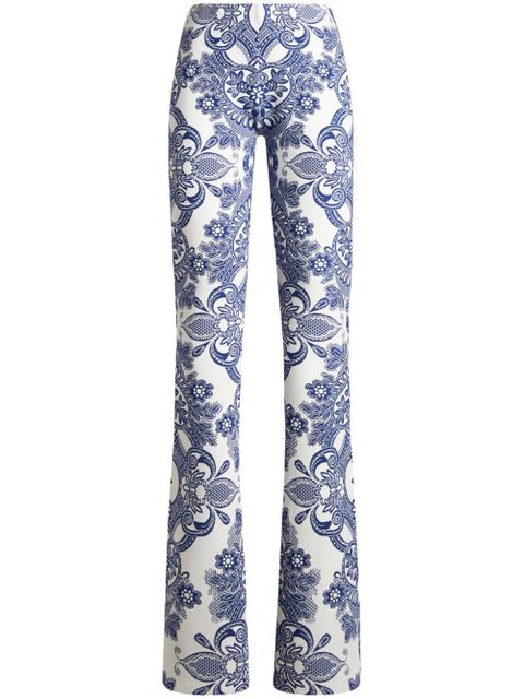 ETRO lace-motif knit trousers - White - zdjęcie produktu nr 1