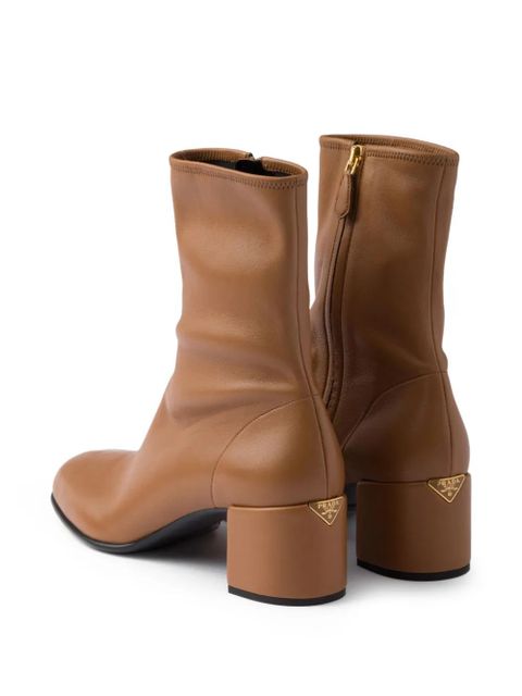Prada 55mm zip-up block-heel boots - Brown - zdjęcie produktu nr 2