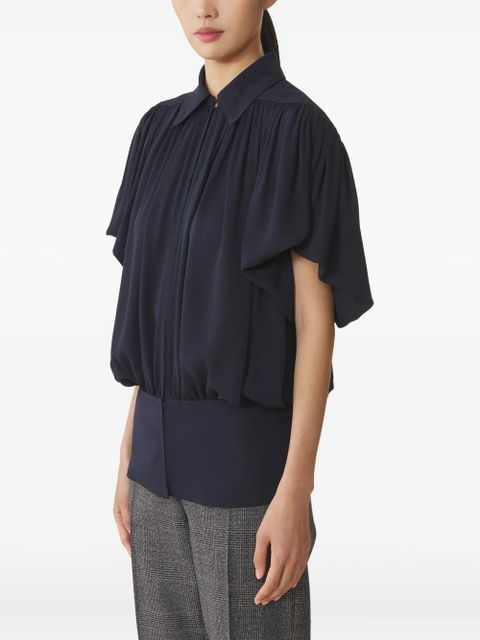 Lanvin pleated-panel short-sleeve top - Black