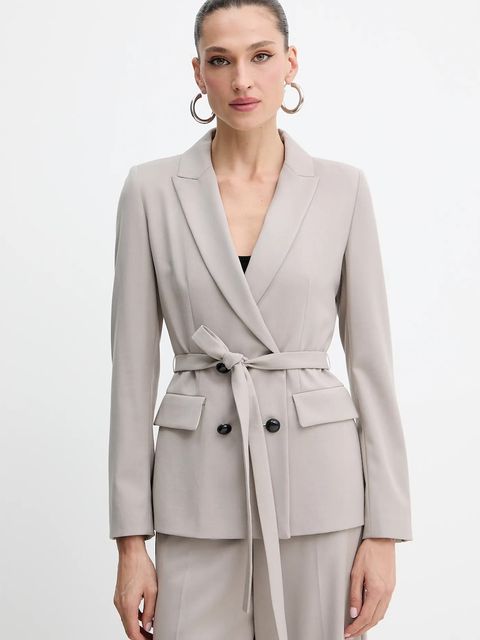 Marella marynarka Emme by Marella kolor brązowy dwurzędowa gładka 2525046161200 - zdjęcie produktu nr 1