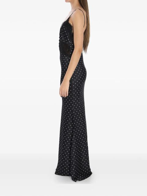 Self-Portrait polka-dot lace maxi dress - Black
