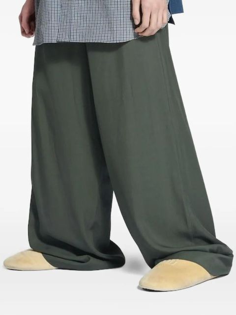 Balenciaga pleat-detail wide-leg trousers - Green