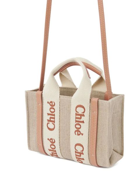 Chloé mini Woody tote bag - Neutrals