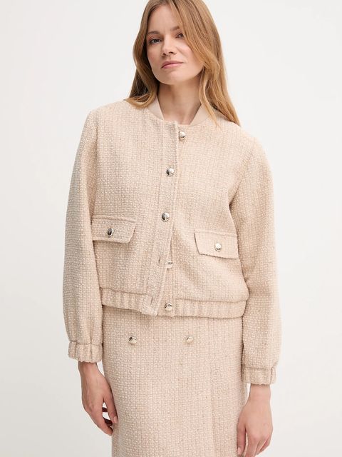 Joop! kurtka bomber z domieszką wełny kolor beżowy przejściowa 30047954 - zdjęcie produktu nr 1