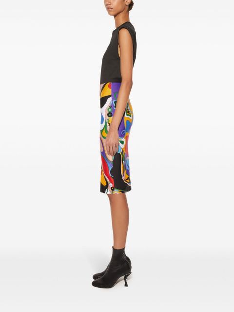 PUCCI Orchidee-print pencil skirt - Purple