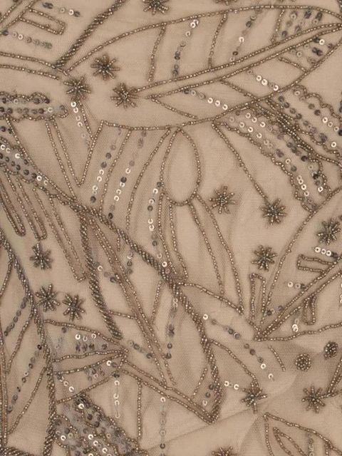 Lauren Ralph Lauren leaf-pattern beaded dress - Brown