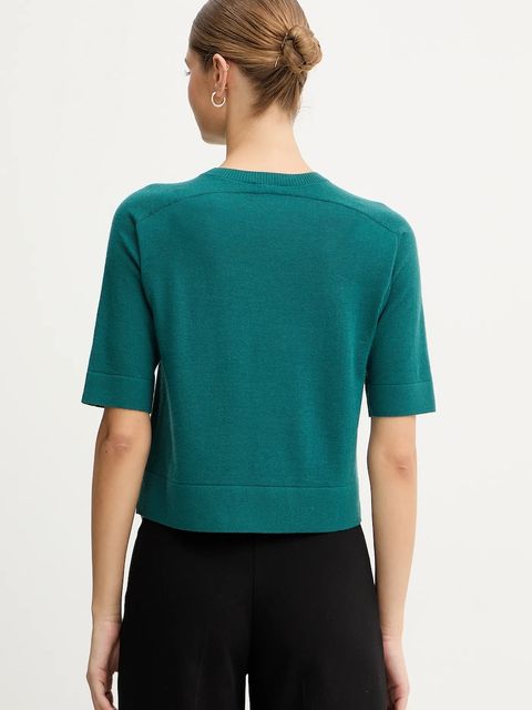 United Colors of Benetton sweter wełniany damskie kolor zielony lekki 11AHD10E6