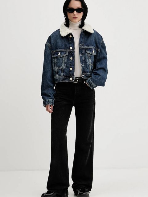 Tommy Jeans kurtka jeansowa kolor granatowy przejściowa oversize DW0DW22485 - zdjęcie produktu nr 2