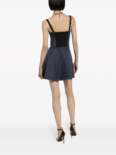 Dolce & Gabbana sweetheart-neck denim minidress - Blue