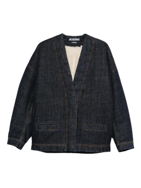Jacquemus denim contrast-stitching jacket - Blue - zdjęcie produktu nr 1