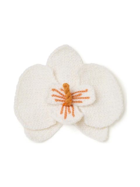 Alanui Orchid embroidered brooch - White - zdjęcie produktu nr 1