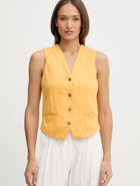 United Colors of Benetton kamizelka kolor żółty jednorzędowa 2LEDDJ00G - zdjęcie produktu nr 1