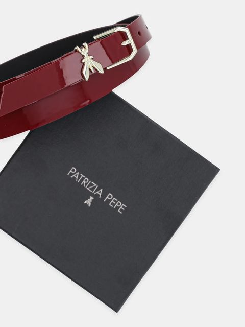 Patrizia Pepe pasek skórzany damski kolor bordowy 8W0045 L125