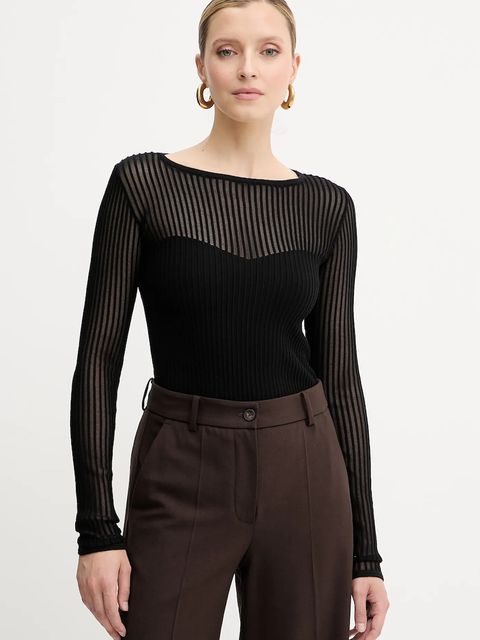 Patrizia Pepe sweter damski kolor czarny lekki 8K0305 K143 - zdjęcie produktu nr 1