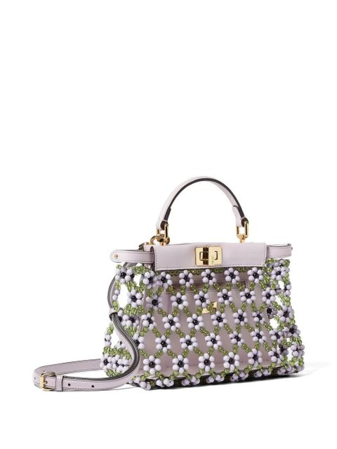 FENDI mini Peekaboo beaded tote bag - Purple
