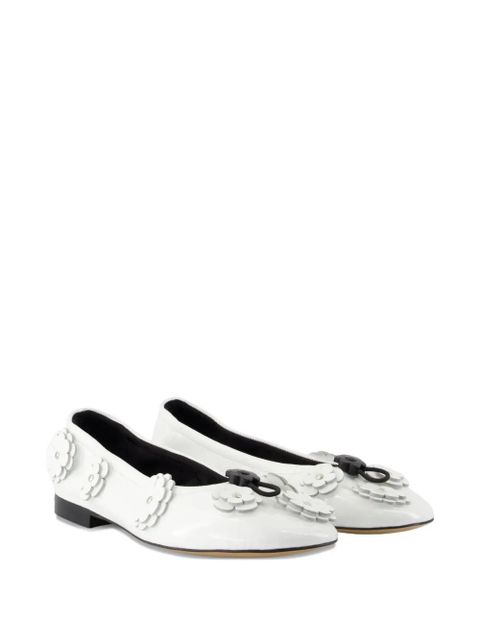 Cecilie Bahnsen flower-embellishment ballet flats - White - zdjęcie produktu nr 2