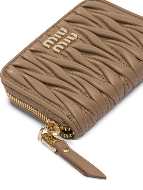 Miu Miu matelassé zip-around wallet - Brown