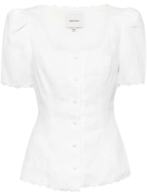 Reformation Anabella linen top - White - zdjęcie produktu nr 1