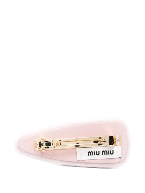 Miu Miu logo-plaque hair clip - Pink - zdjęcie produktu nr 2