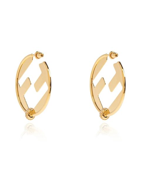 FENDI FF-motif embellished earrings - Gold