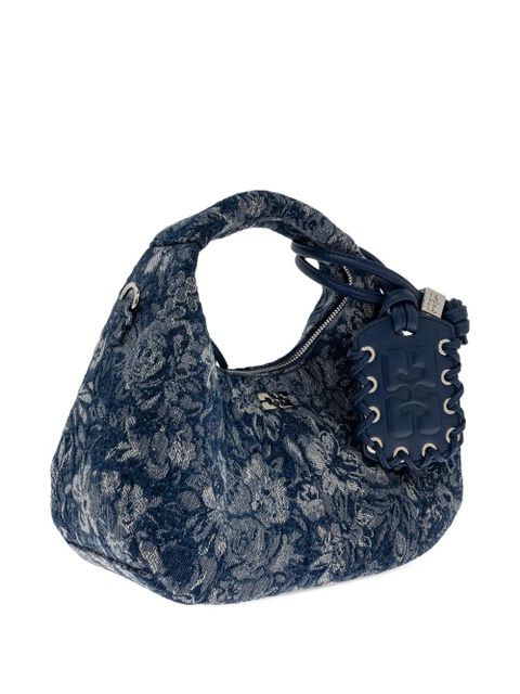 GANNI floral-pattern tote bag - Blue