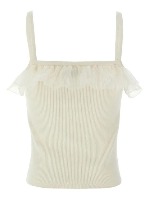 Alessandra Rich ruffled top - White - zdjęcie produktu nr 2