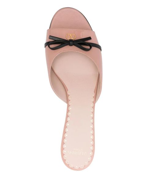 Valentino Garavani 45mm leather heeled mules - Neutrals