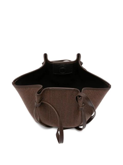 Yuzefi Mochi woven-effect shoulder bag - Brown