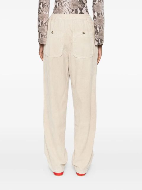 ISABEL MARANT drawstring corduroy straight trousers - Neutrals