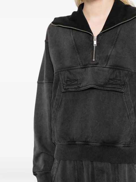 MARANT ÉTOILE Phenix zip-up cotton sweatshirt - Grey