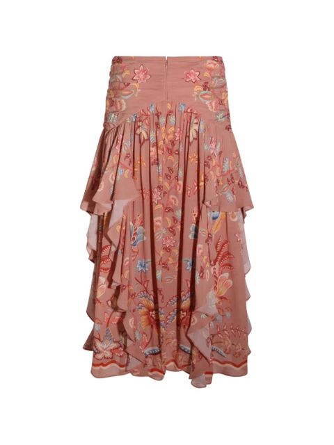 FARM Rio floral-print ruffled skirt - Pink - zdjęcie produktu nr 2