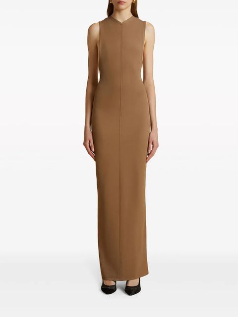KHAITE Terri V-neck maxi dress - Brown