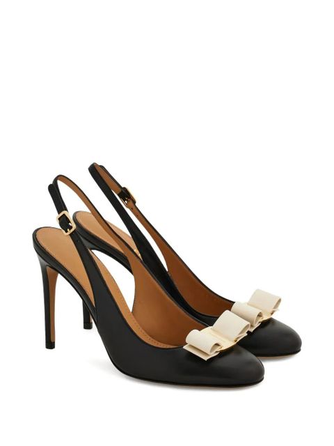Ferragamo 90mm bow slingback pumps - Black - zdjęcie produktu nr 2